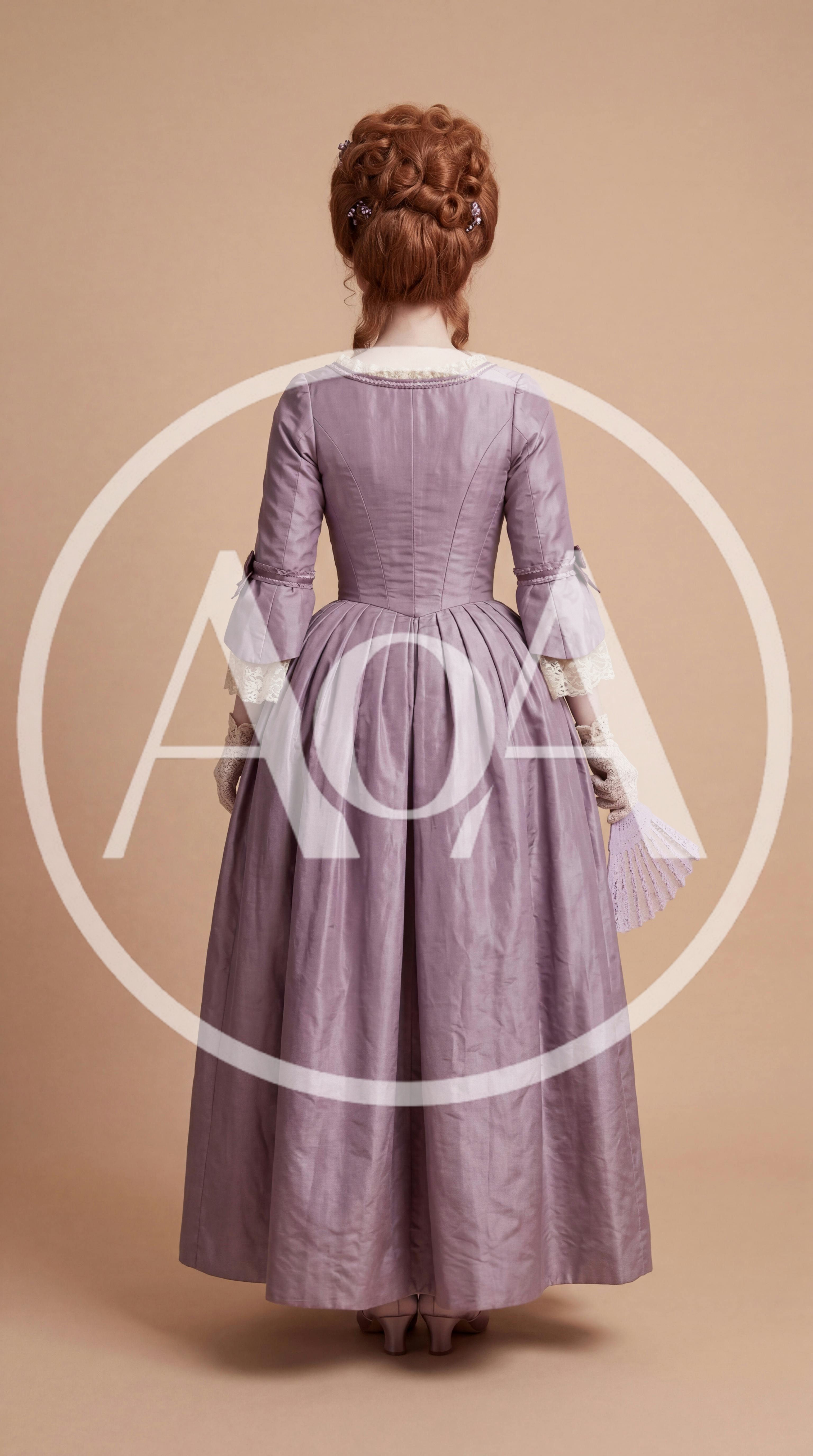 Woman In Historical 18th Century Purple Gown