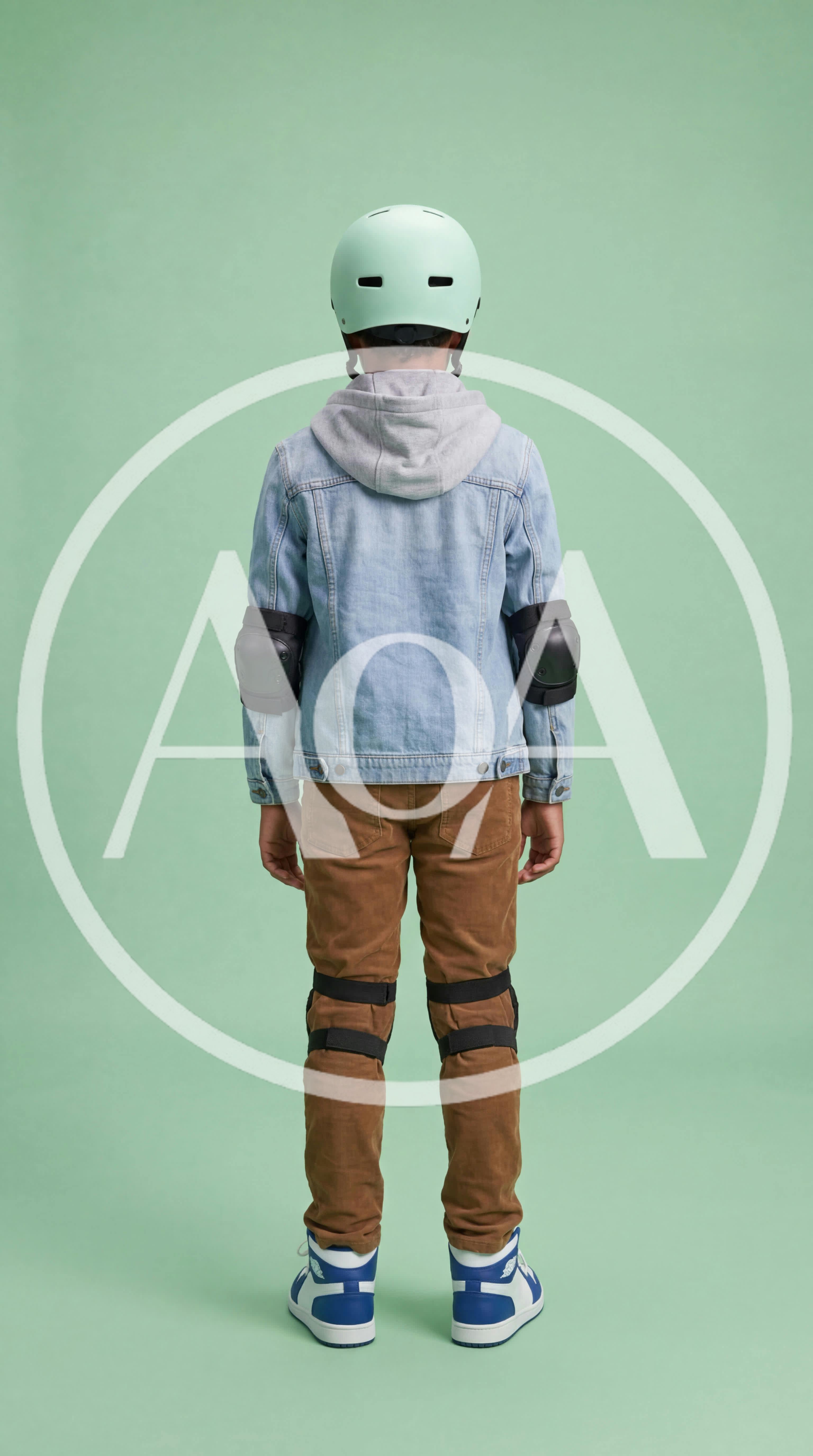 Young Boy Wearing Protective Gear Standing Backwards