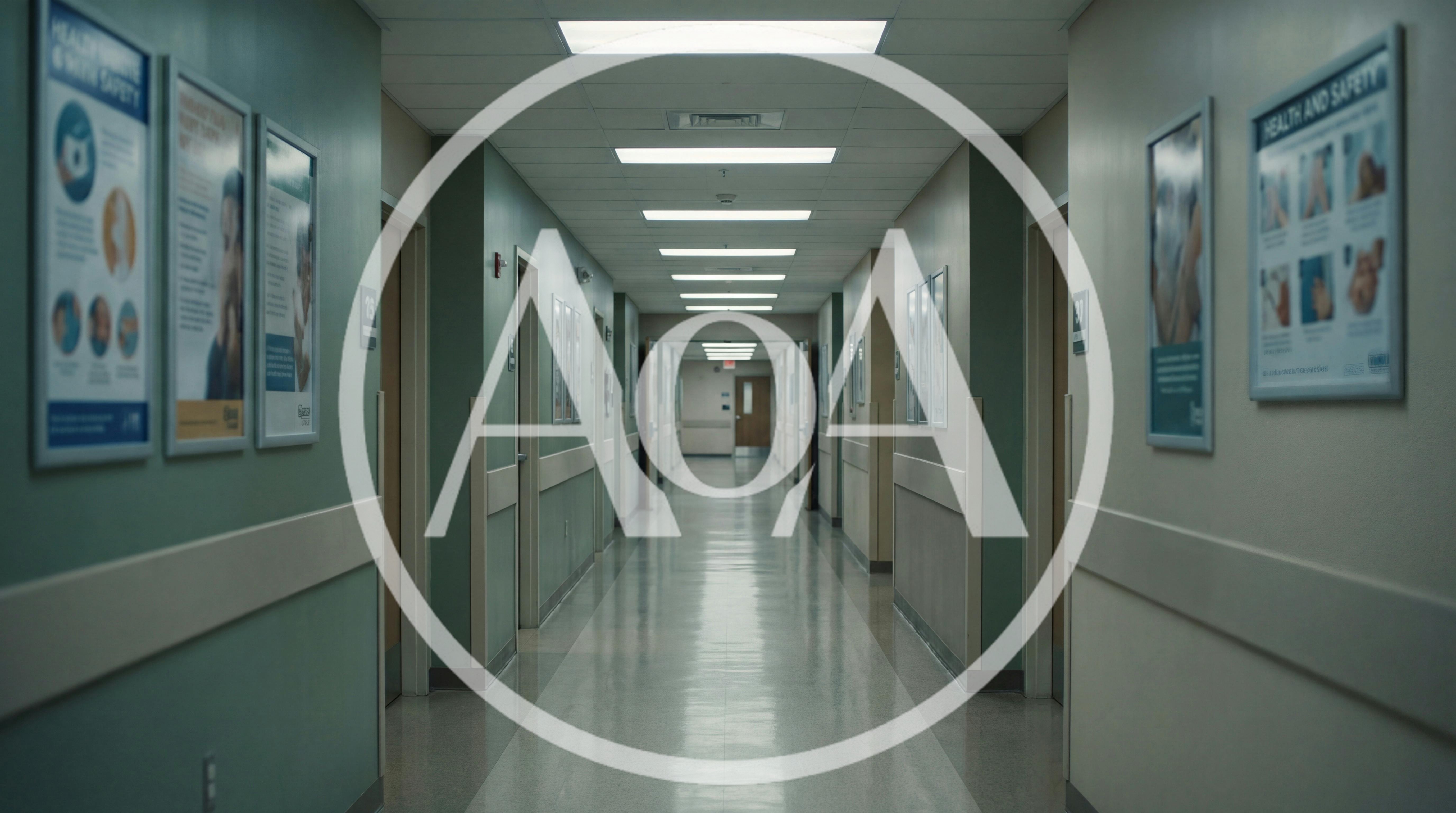 Empty Hospital Corridor With Patient Room Doors
