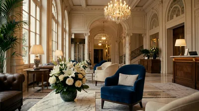 Luxury Hotel Lobby Interior With Elegant Furniture