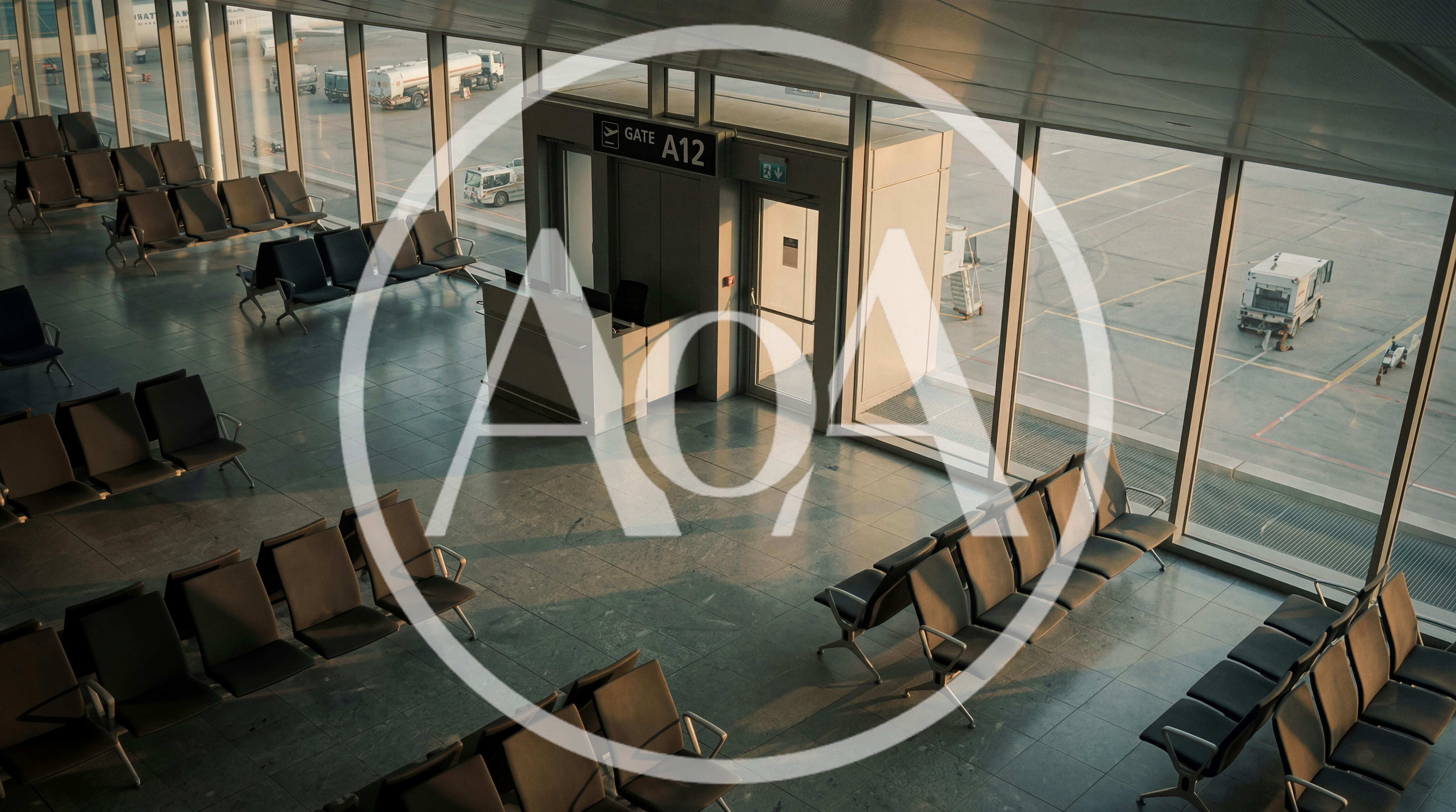 Empty Airport Gate A12 Waiting Area