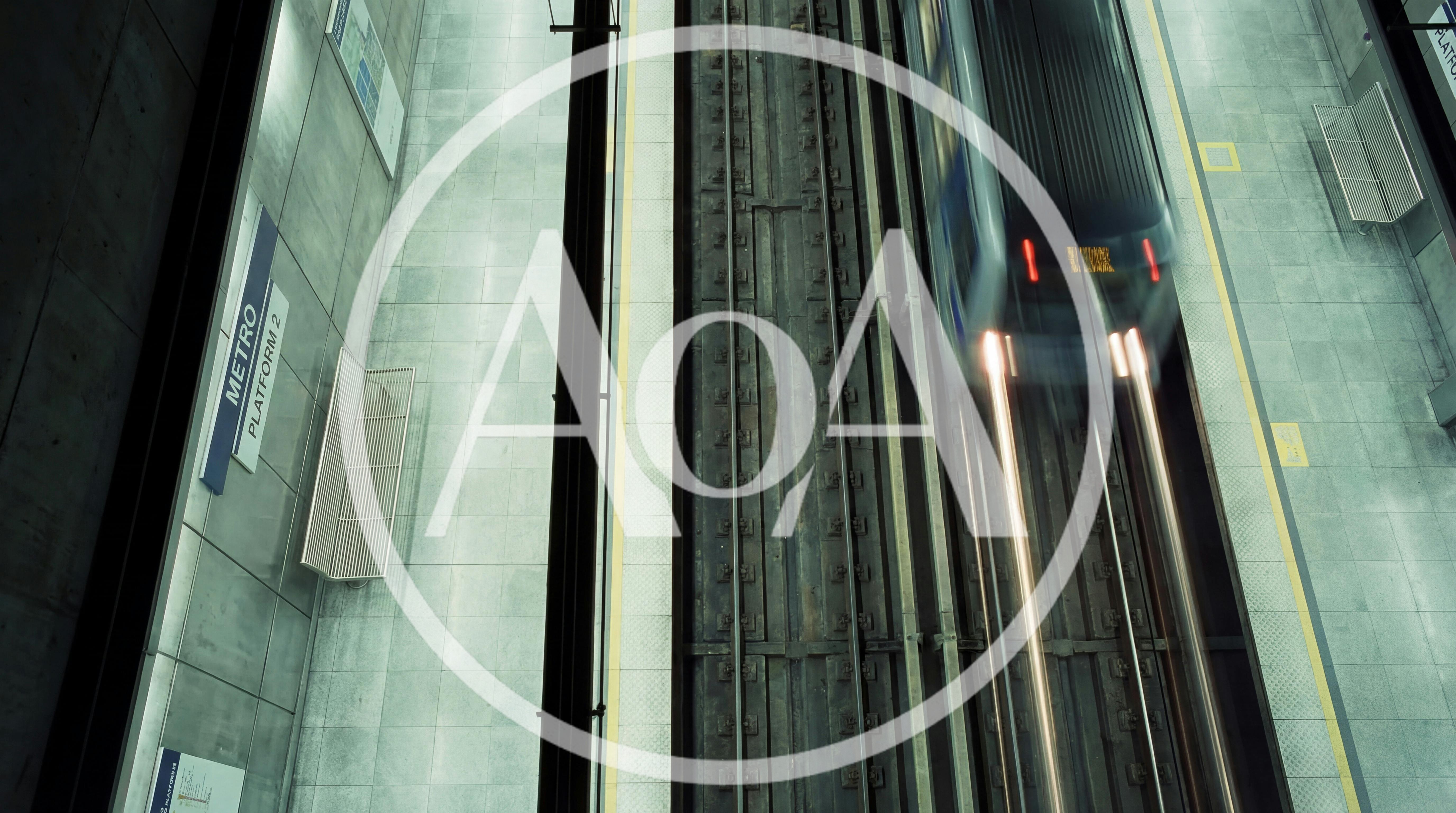 High Angle View Of A Moving Metro Train