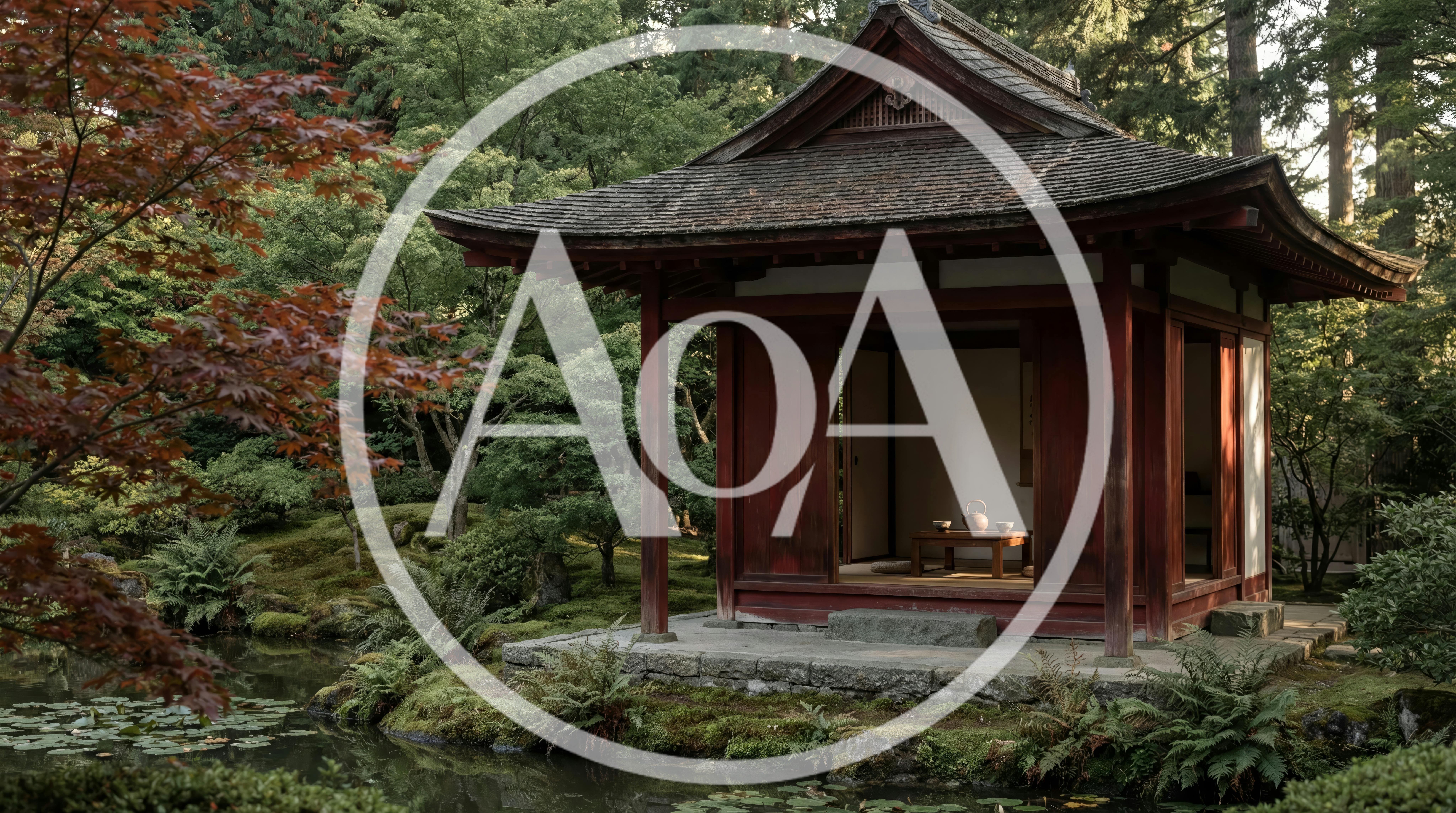 Traditional Japanese Tea House In A Lush Garden