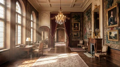Luxurious Classic Interior of a Historic European Manor