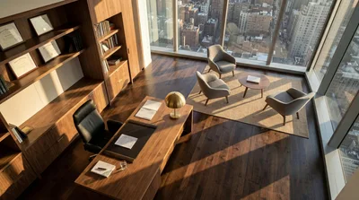 High Angle View Of A Modern Executive Office