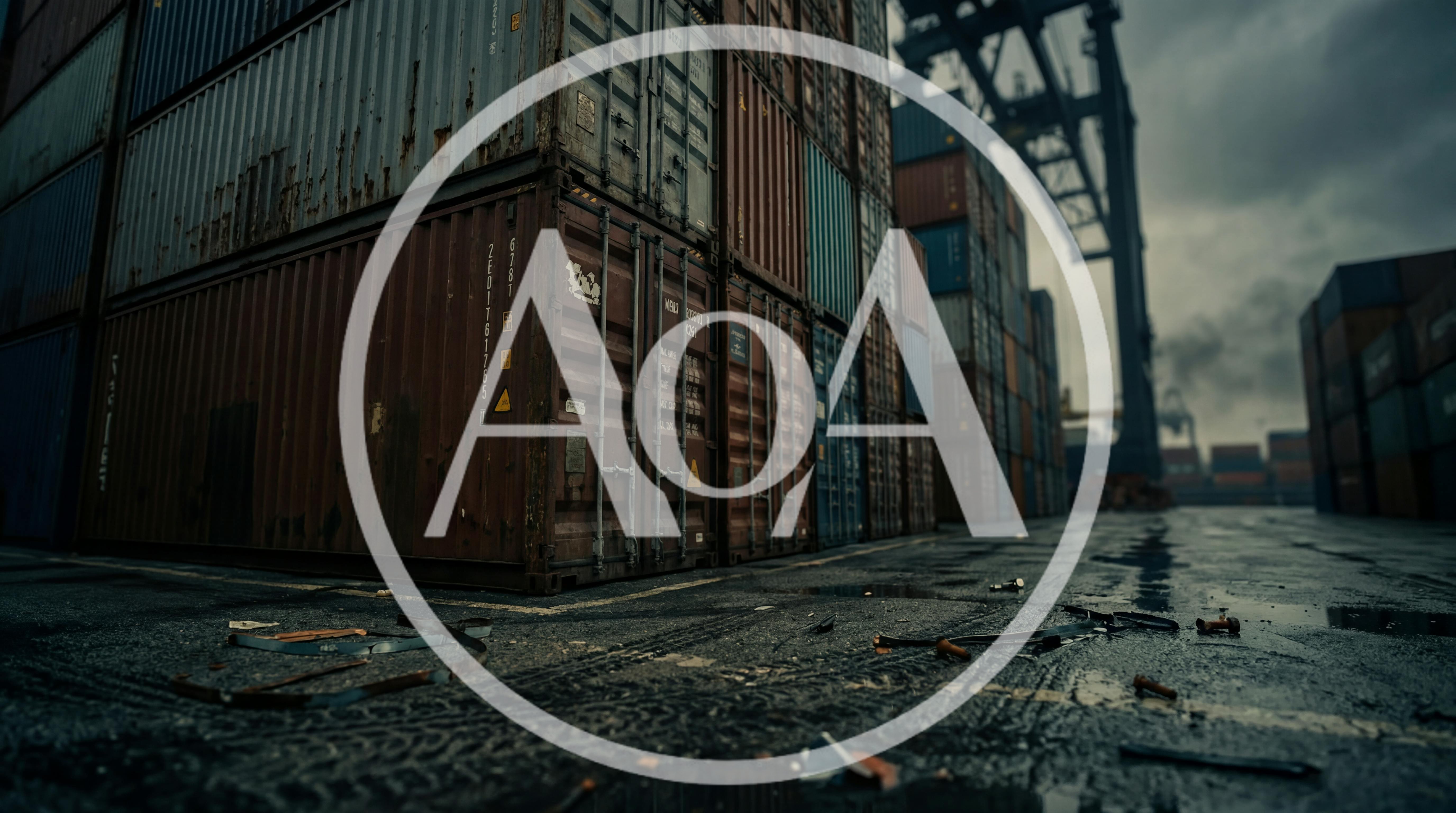 Shipping Containers Stacked In A Busy Industrial Port