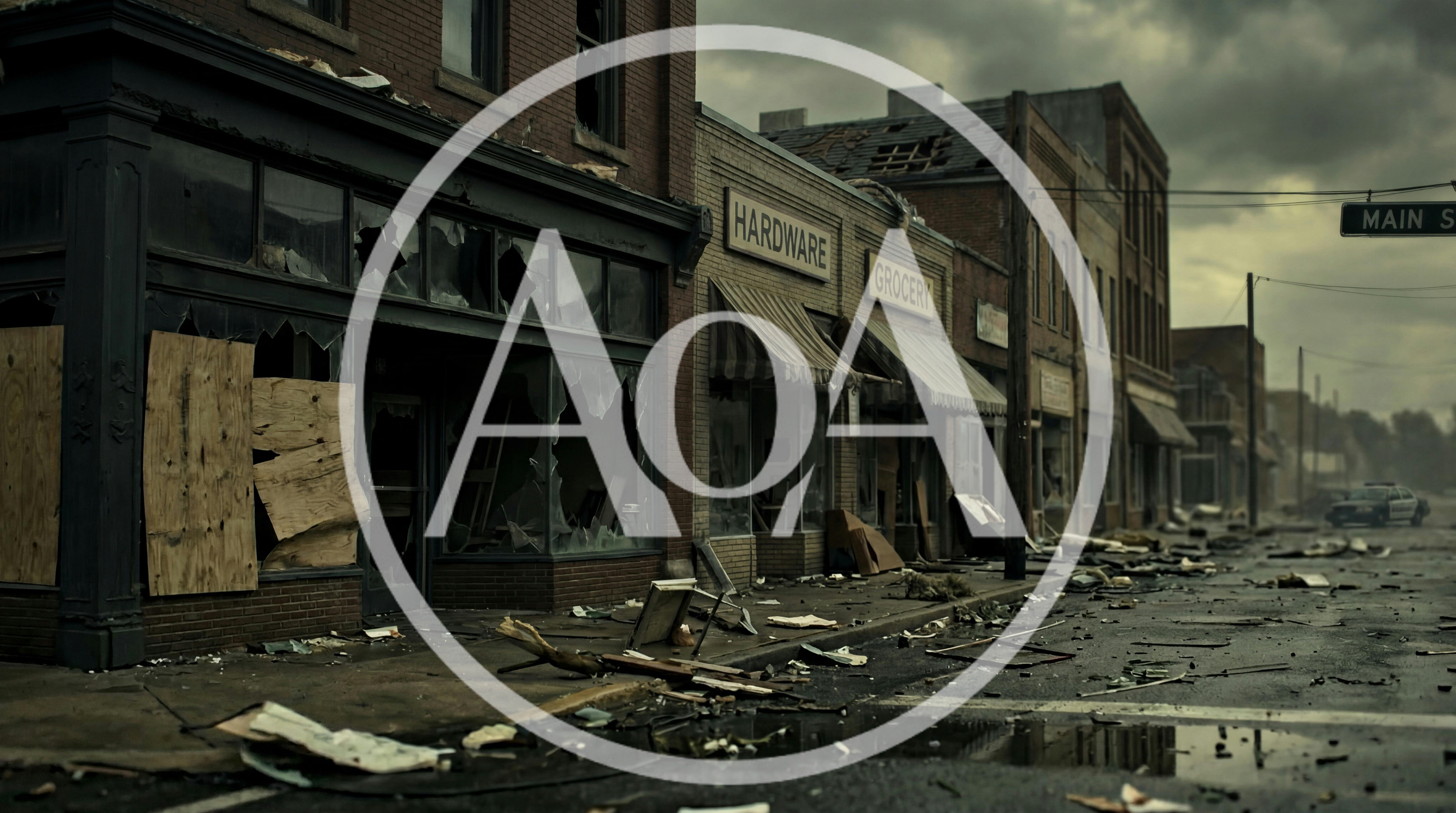 Abandoned Main Street After A Natural Disaster