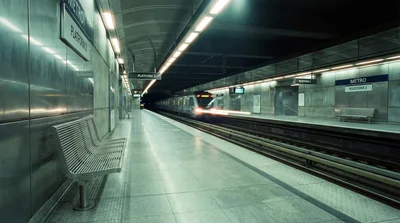 Motion Blur Of A Metro Train At Platform