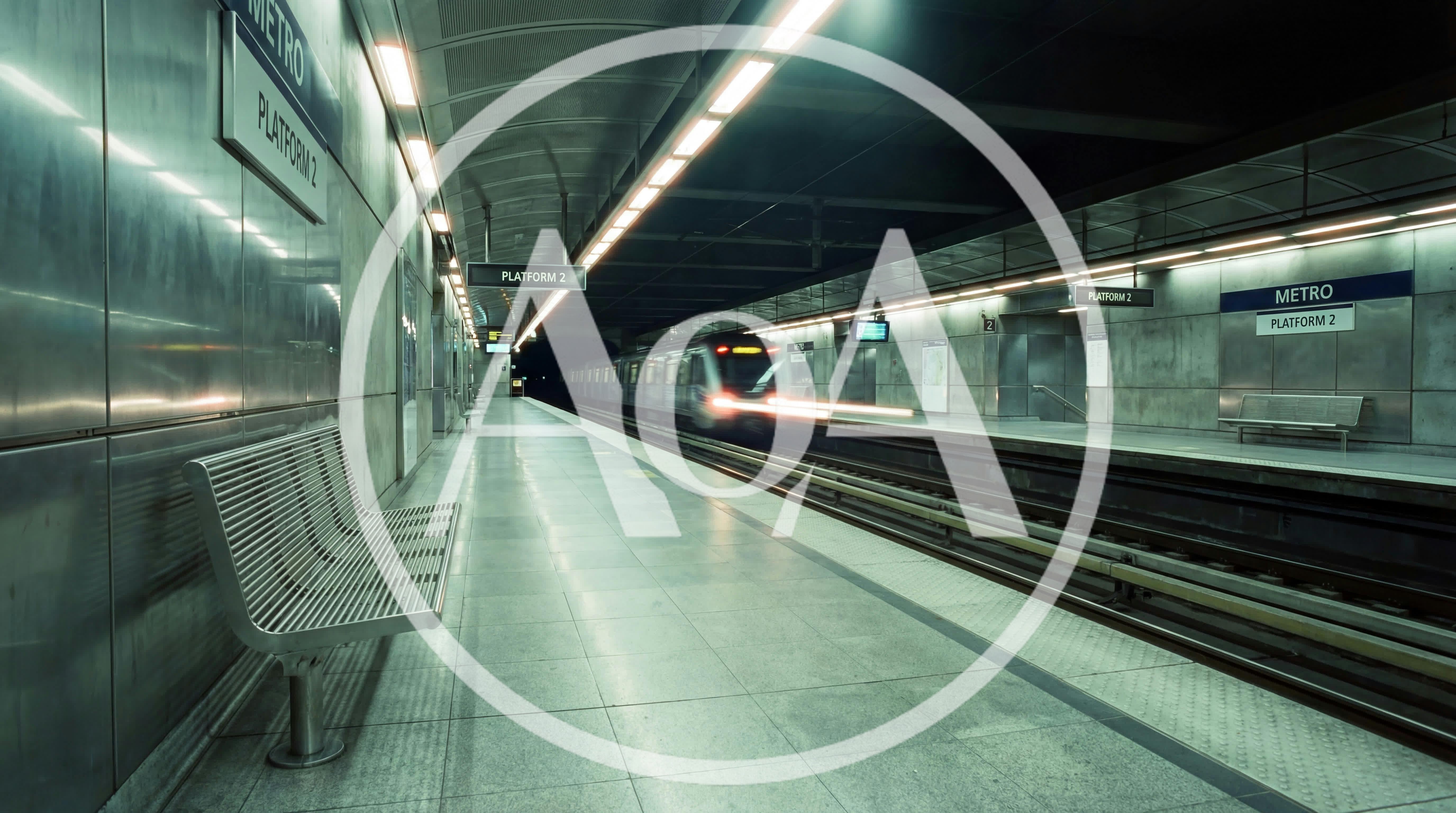 Motion Blur Of A Metro Train At Platform