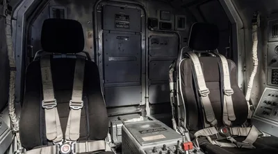 Interior Cockpit View of a Military Transport Helicopter