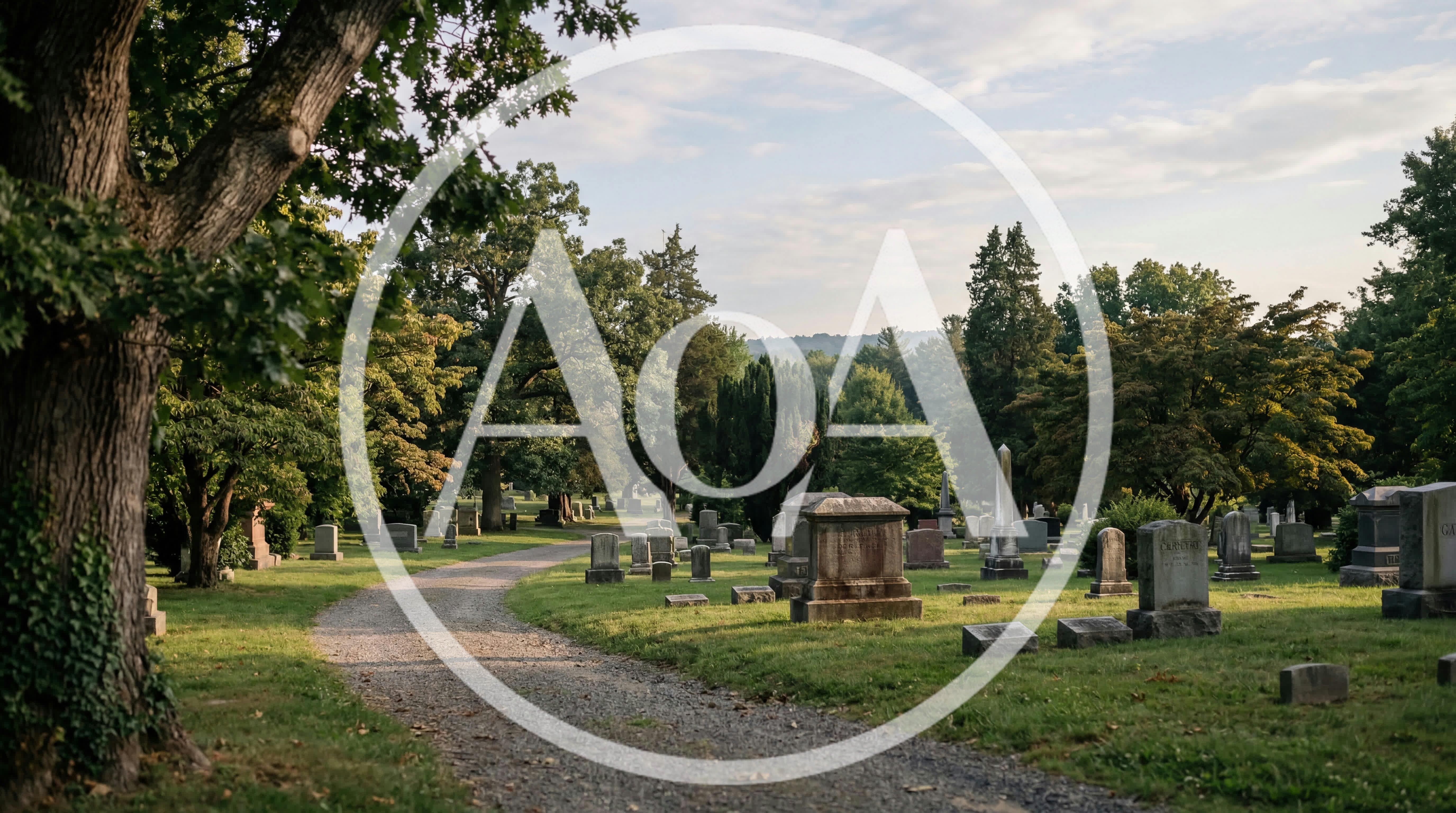 Gravel Path Winding Through A Peaceful Historic Cemetery