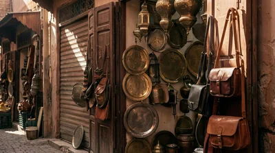 Traditional Moroccan Handicraft Shop In Marrakech Medina