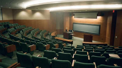 Empty University Lecture Hall With Tiered Seating