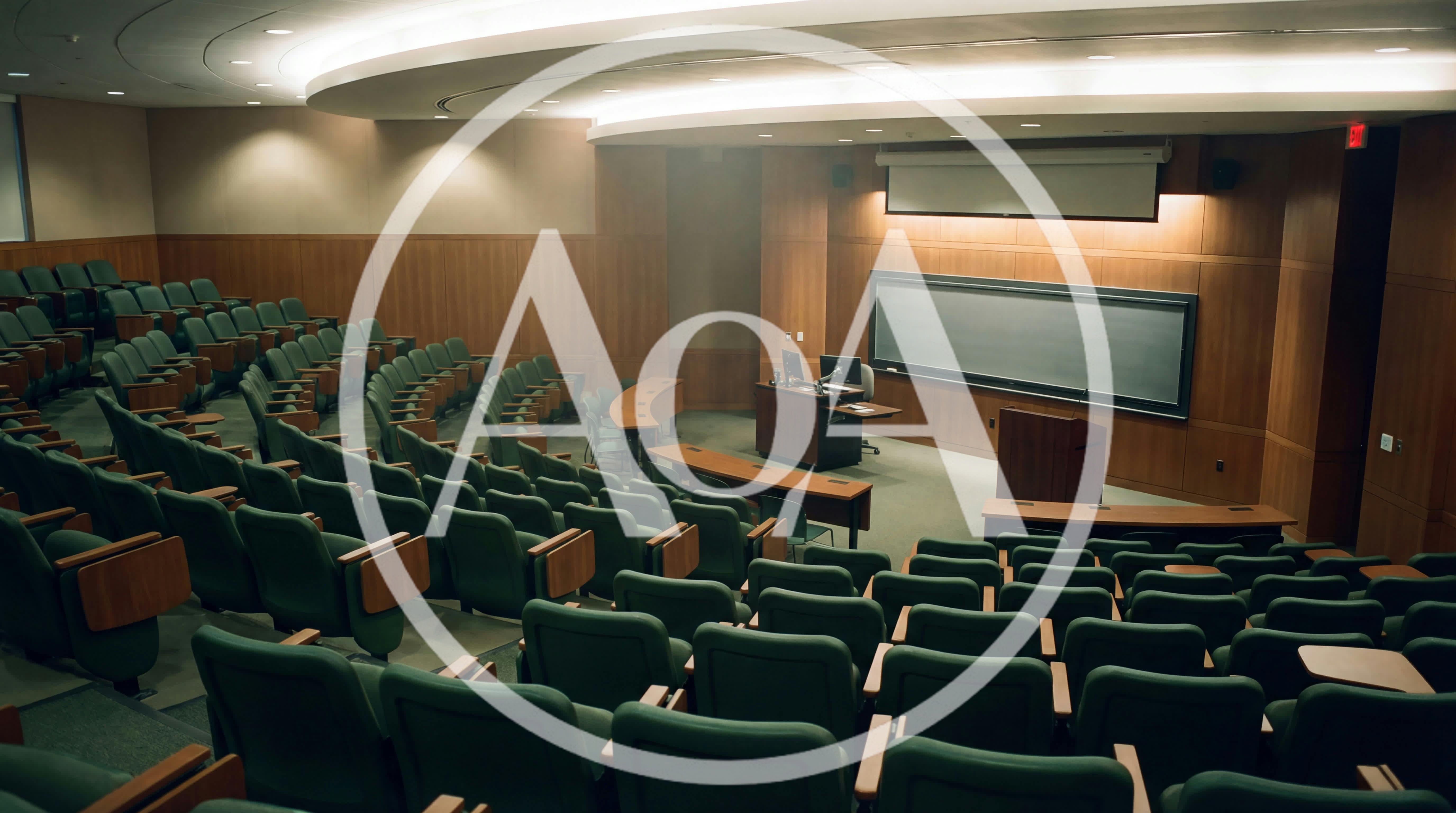 Empty University Lecture Hall With Tiered Seating