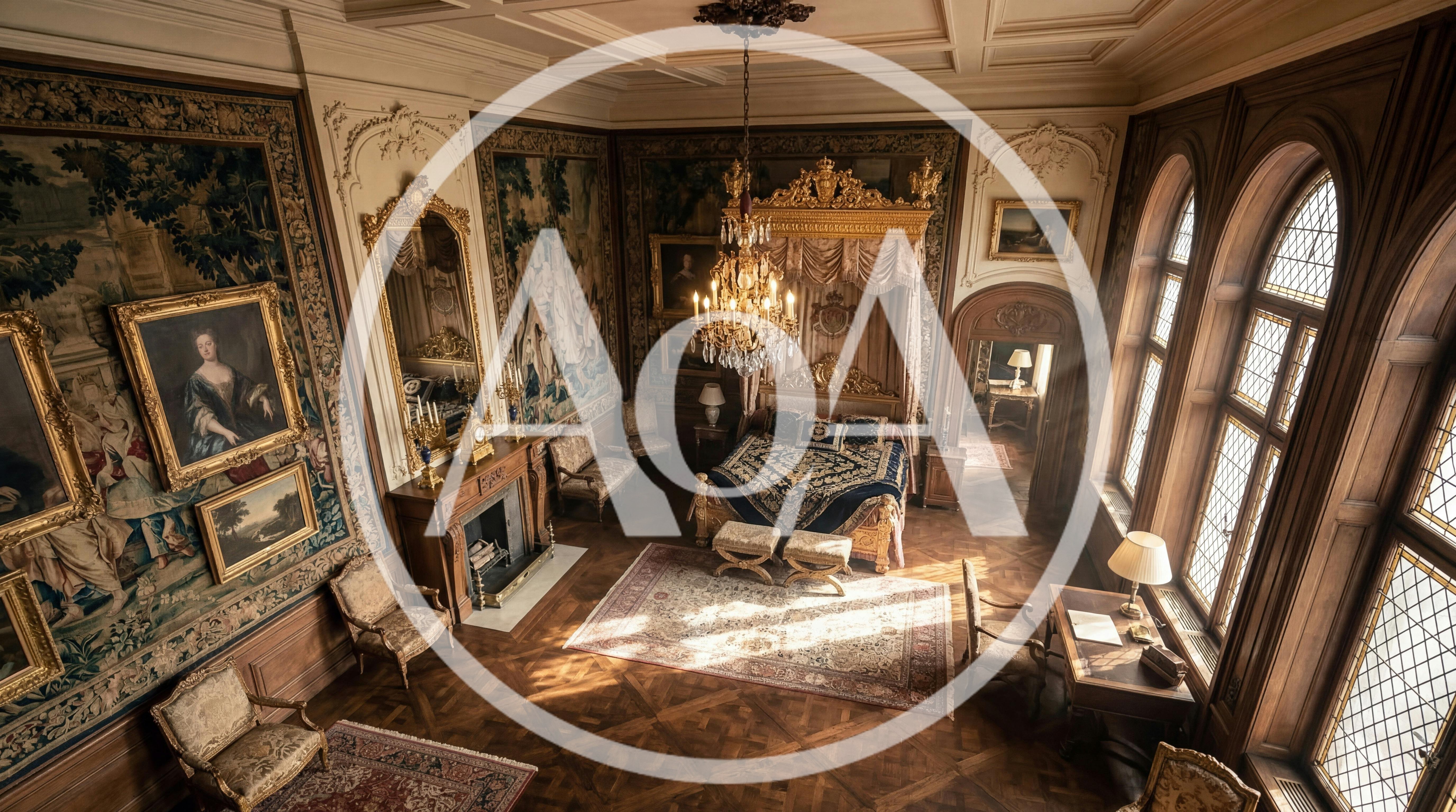 Opulent Baroque Bedroom Interior With Antique Furniture