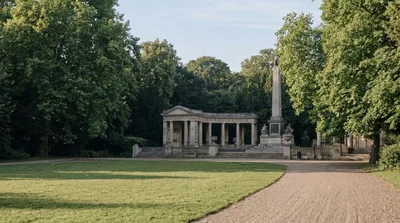 Classical Monument And Obelisk In A Lush Public Park