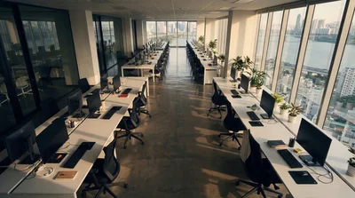 Modern Open Plan Office With Panoramic City Views