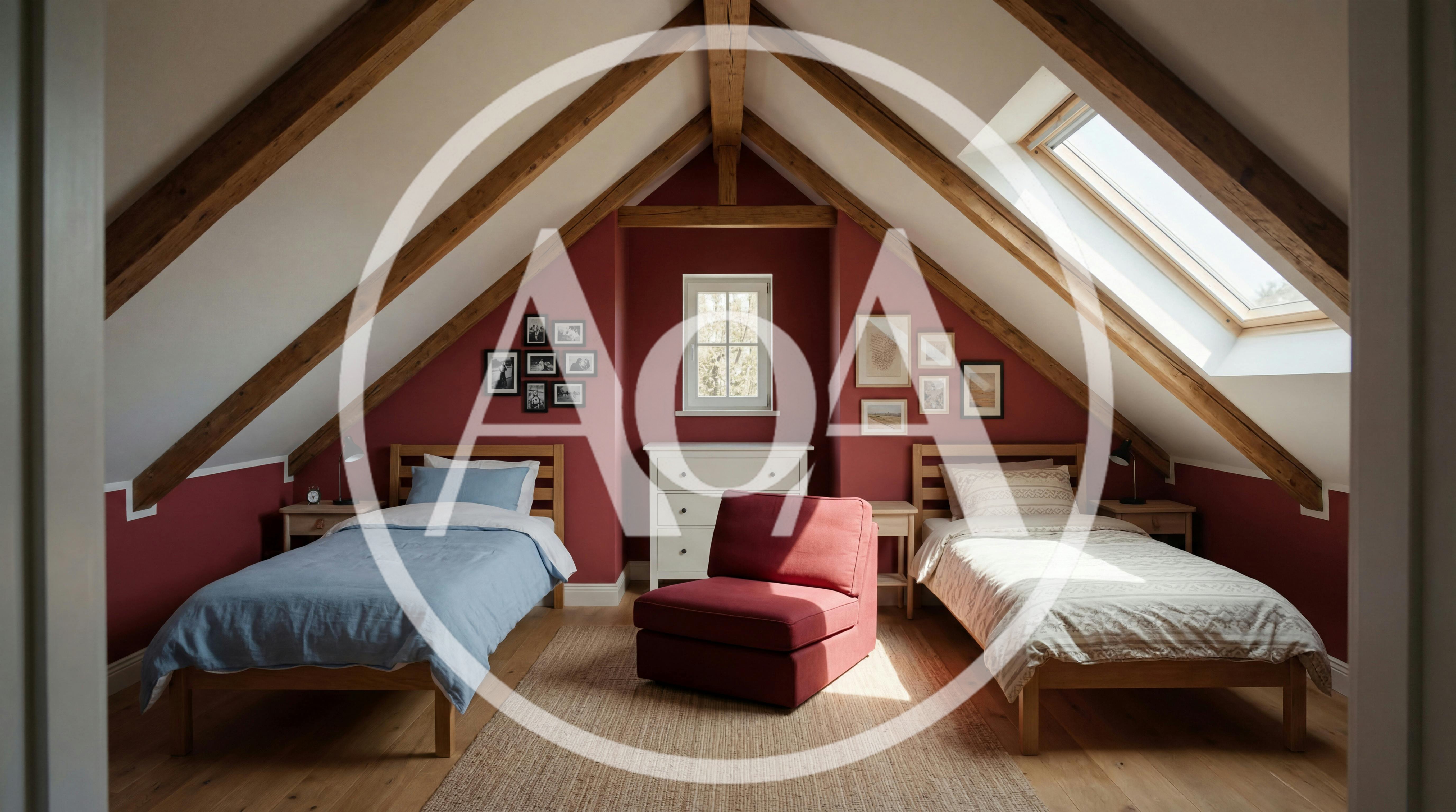 Cozy Attic Bedroom With Two Twin Beds
