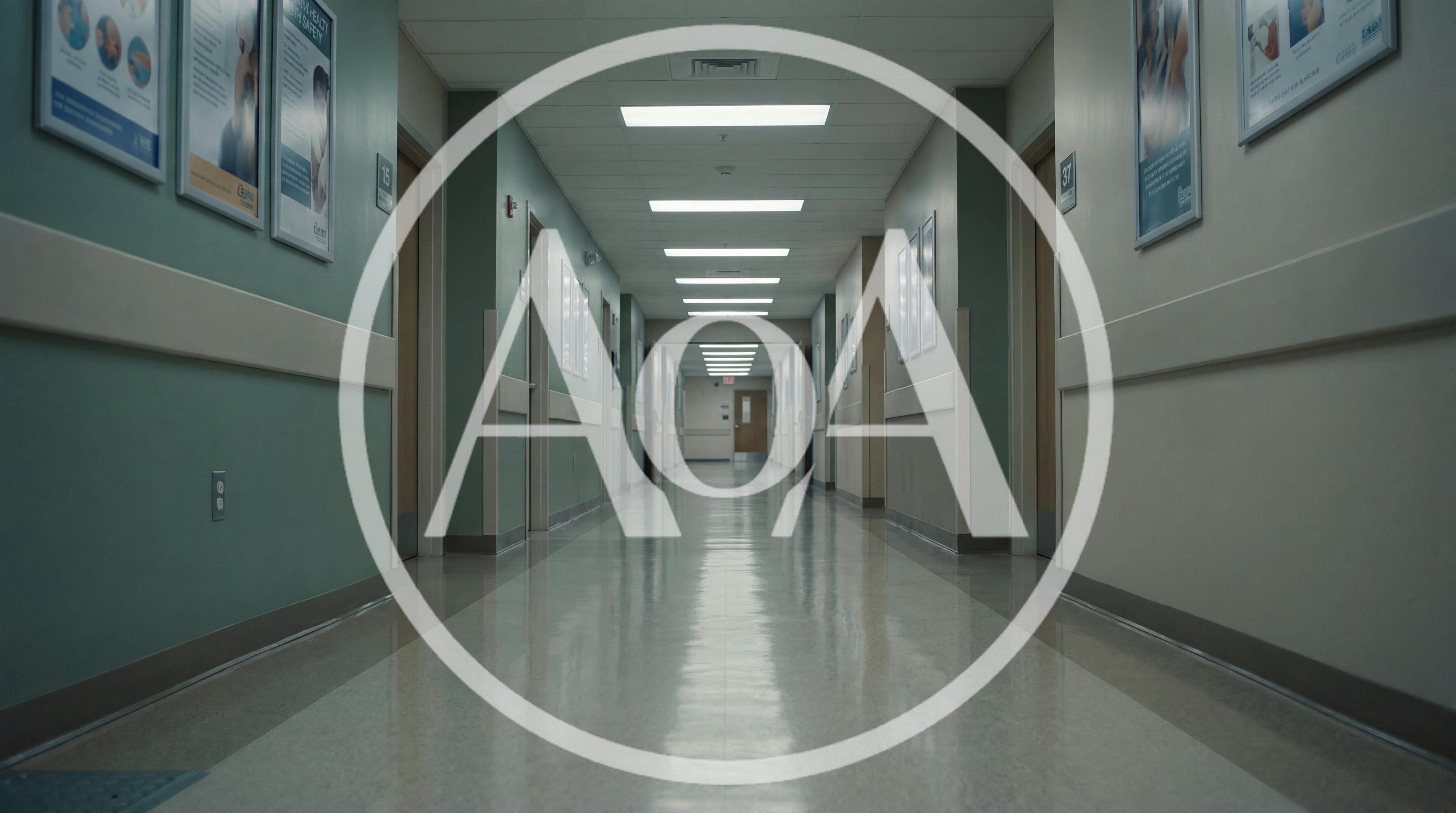 Empty Hospital Corridor With Reflective Floor