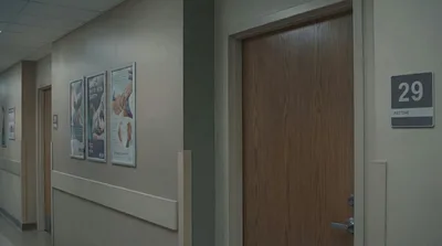 Empty Hospital Corridor With Room Number 29