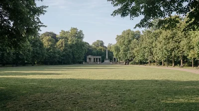 Classical Monument In A Lush Green Park