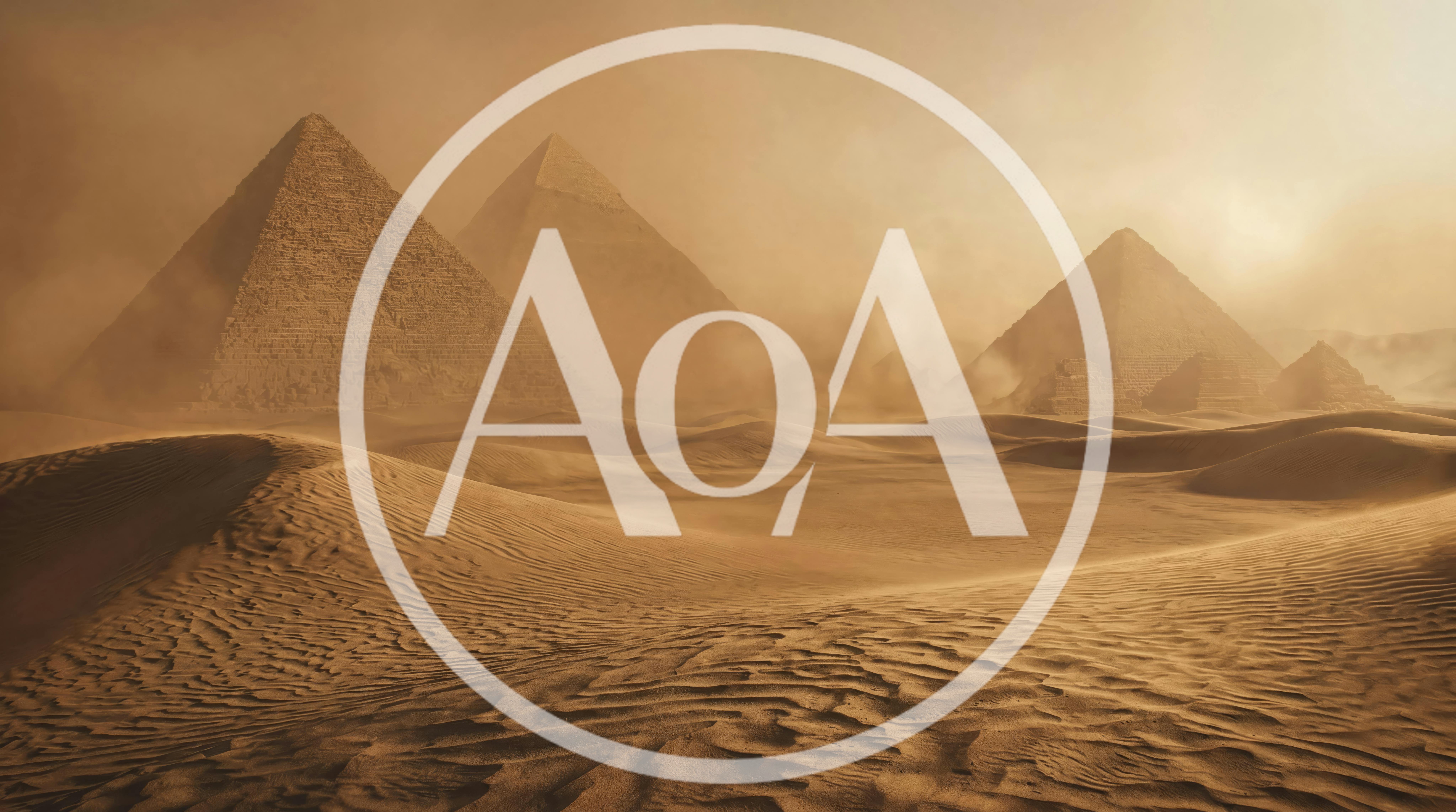 Great Pyramids Of Giza During A Desert Sandstorm