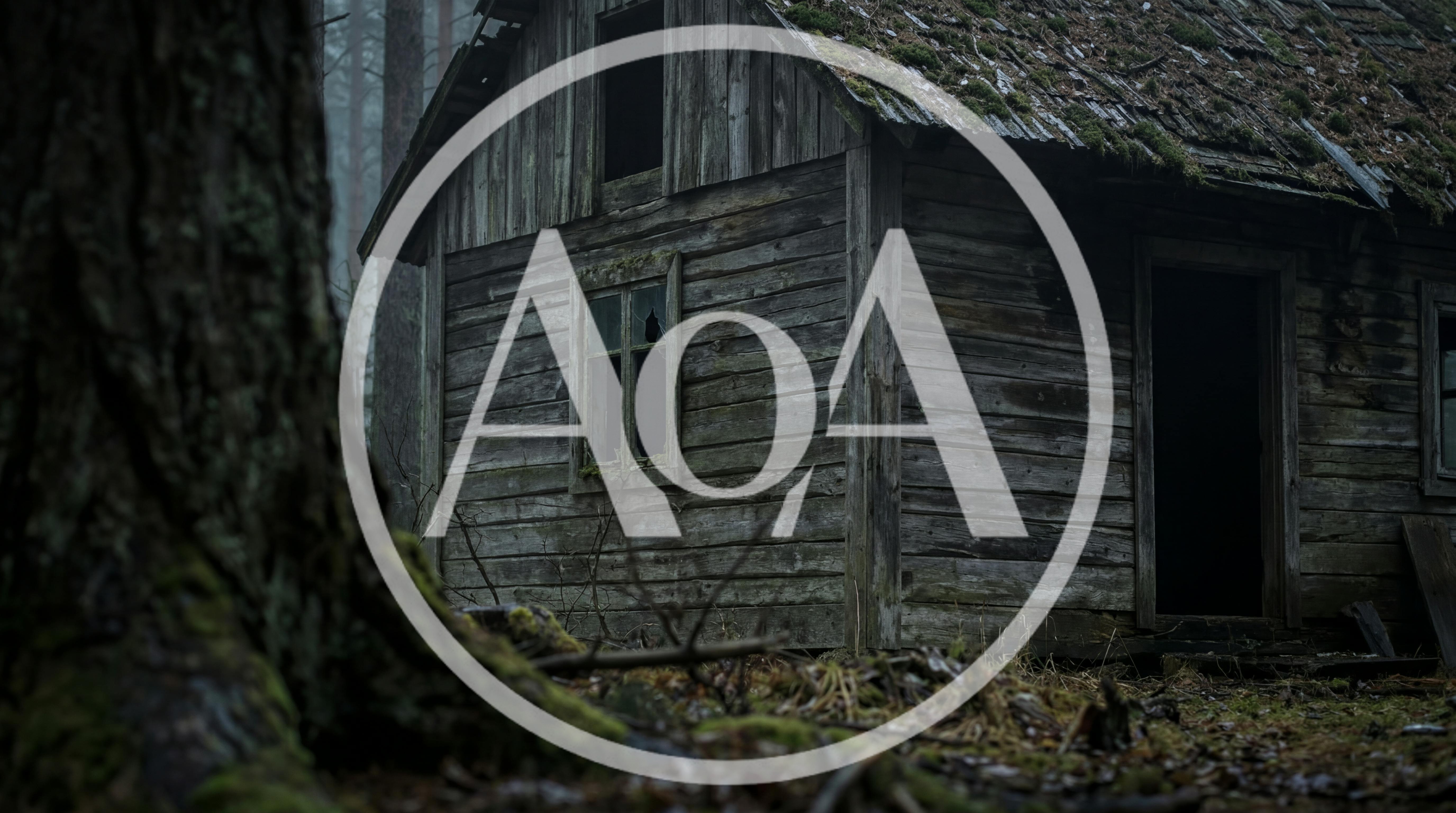 Abandoned Wooden Cabin In A Misty Forest