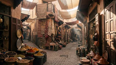 Traditional Moroccan Souk Market Alleyway