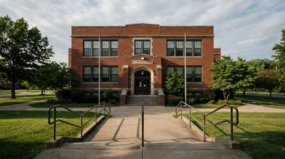 Exterior View Of Historic Red Brick Central High School