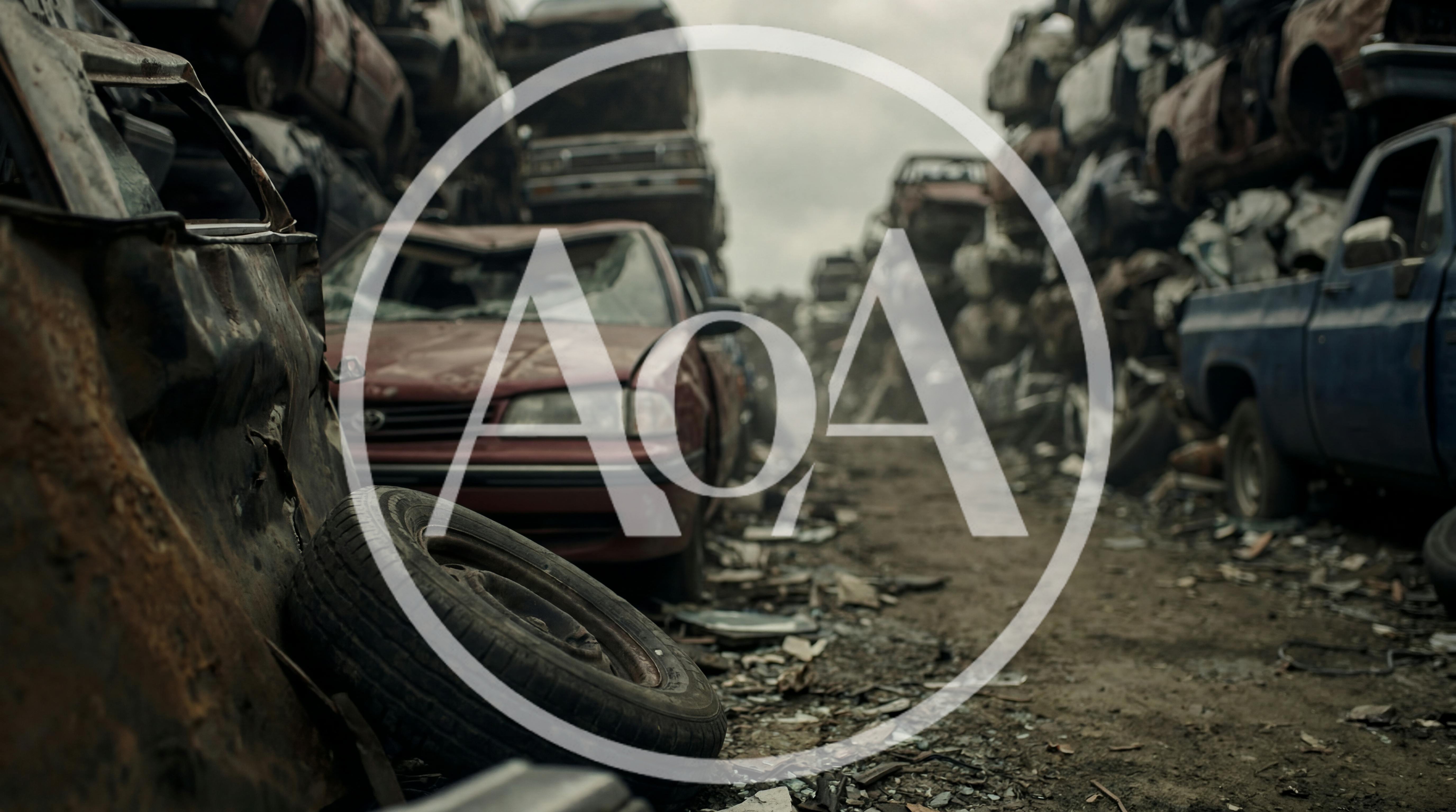 Abandoned Vehicles In A Dilapidated Industrial Junkyard