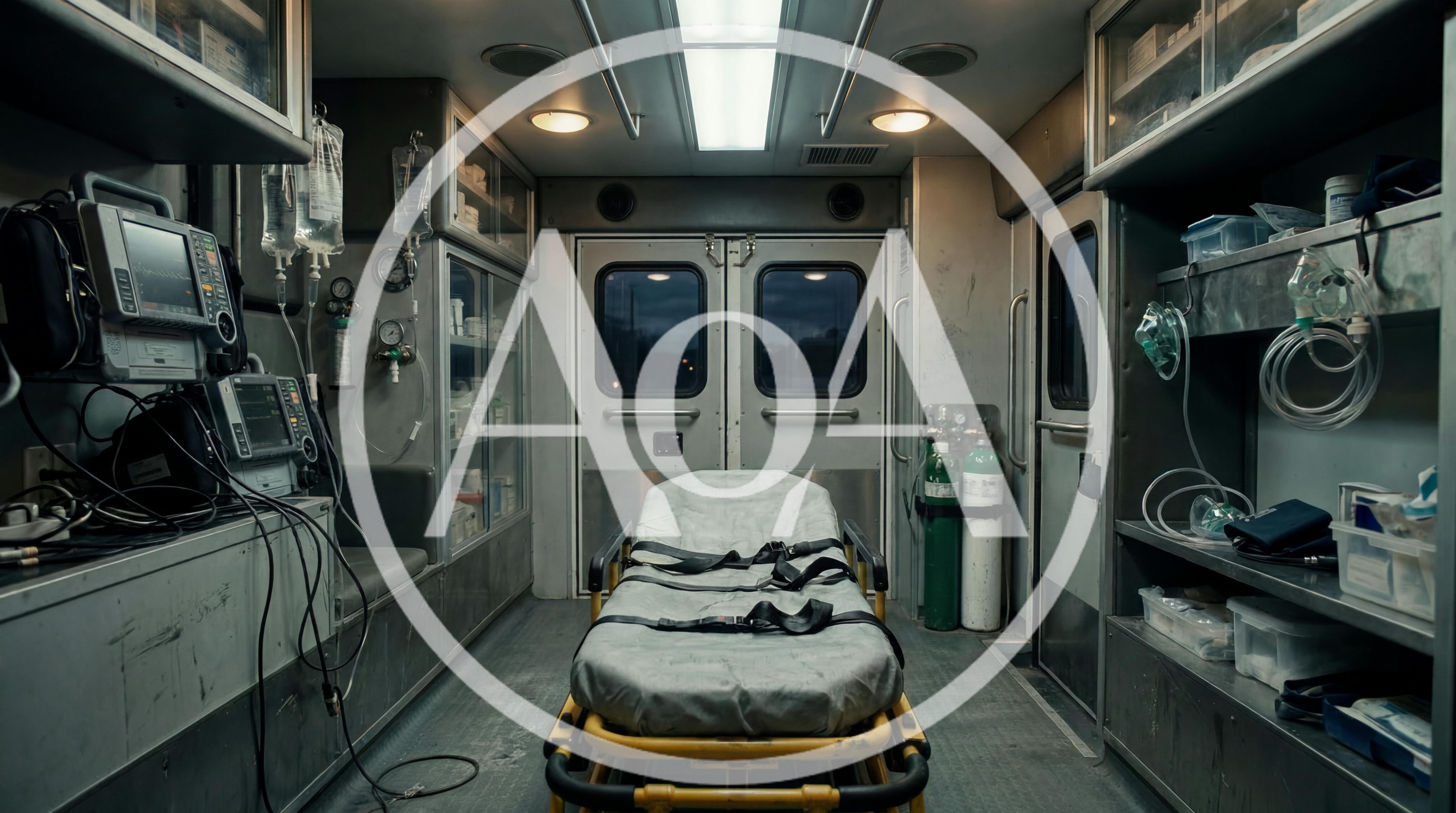 Interior View Of An Empty Ambulance Patient Compartment