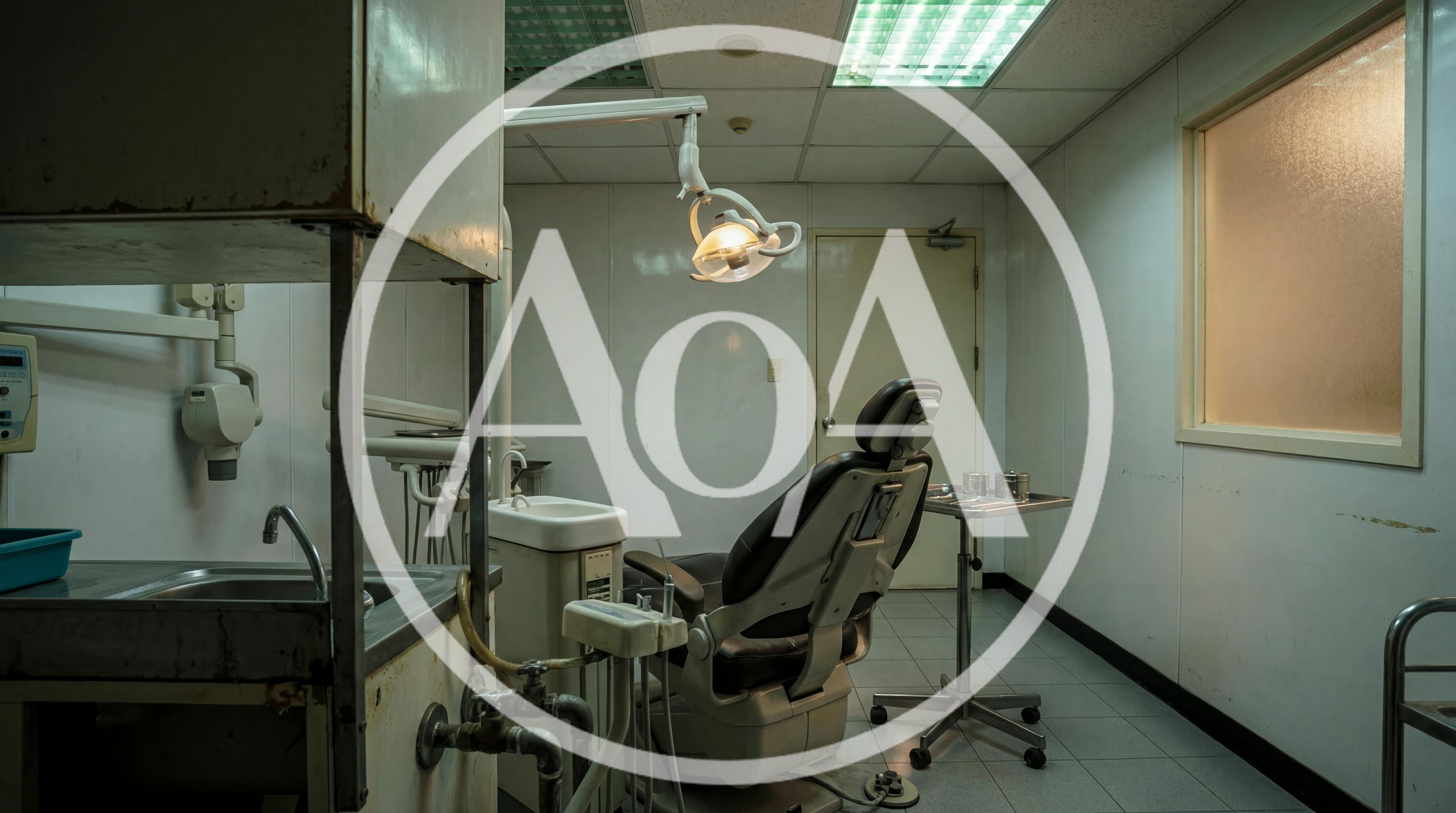 Empty Dental Examination Room With Vintage Equipment