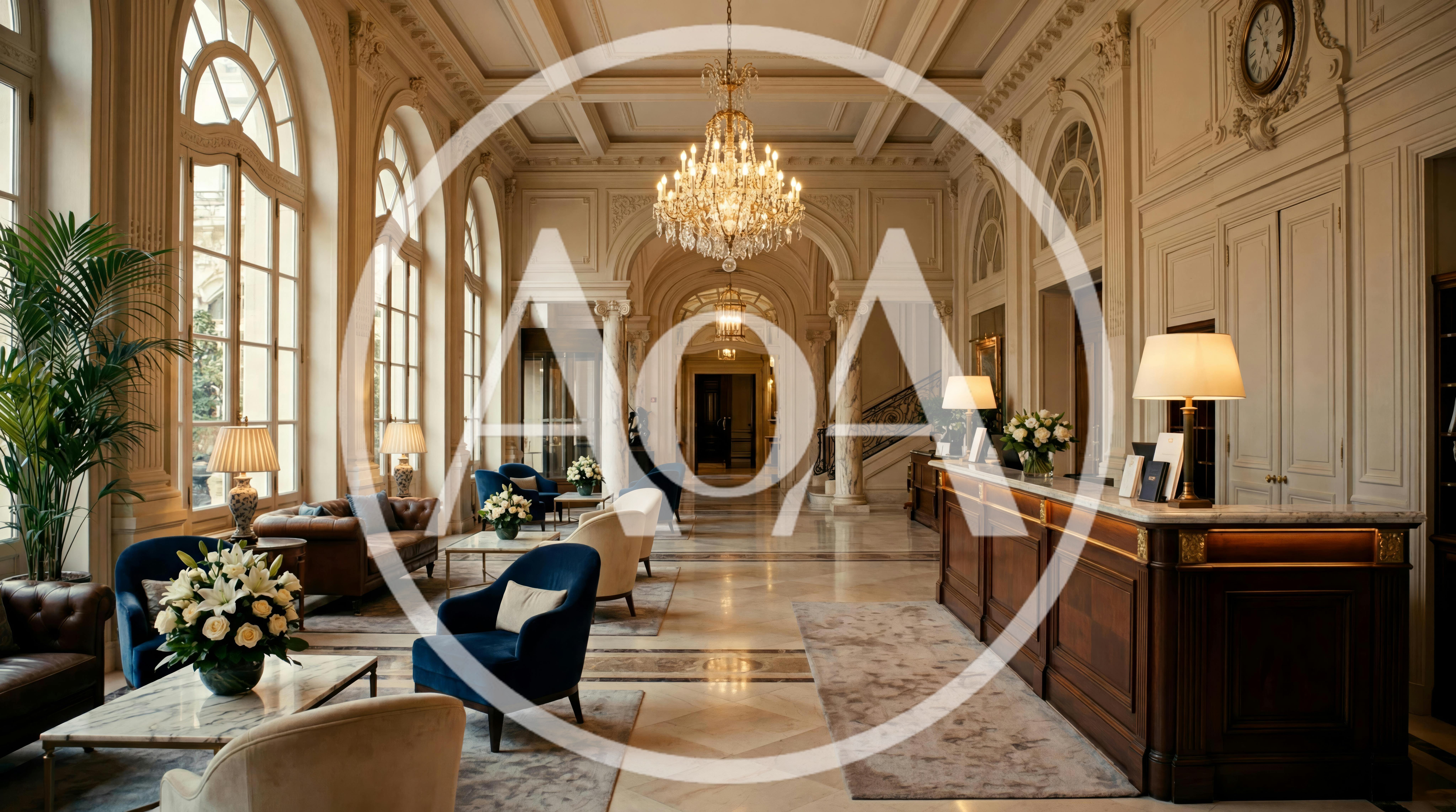 Luxury Hotel Lobby Interior With Reception Desk