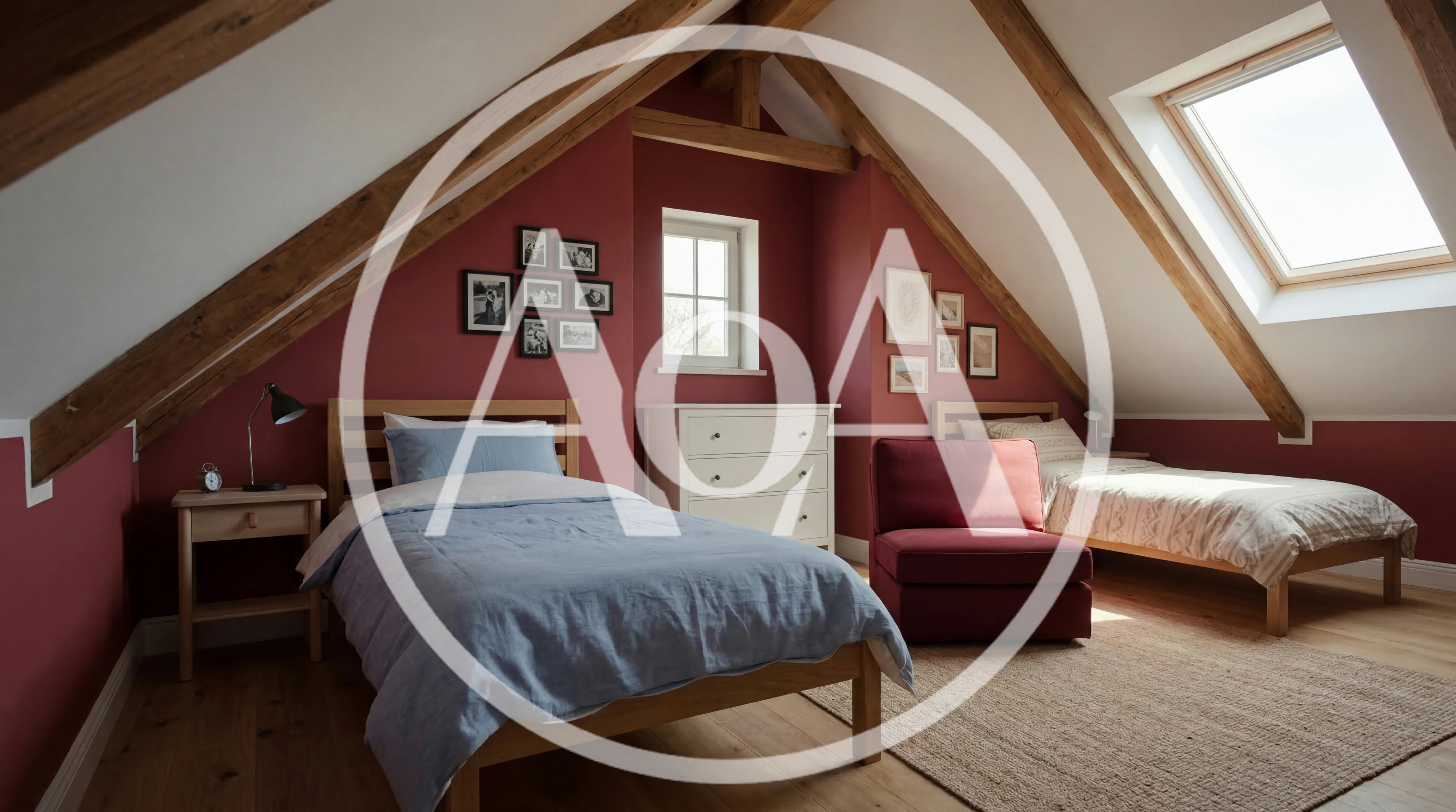 Cozy Attic Bedroom With Two Twin Beds
