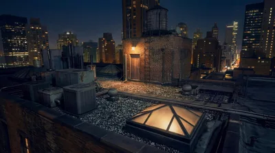 New York City Rooftop Skyline At Night