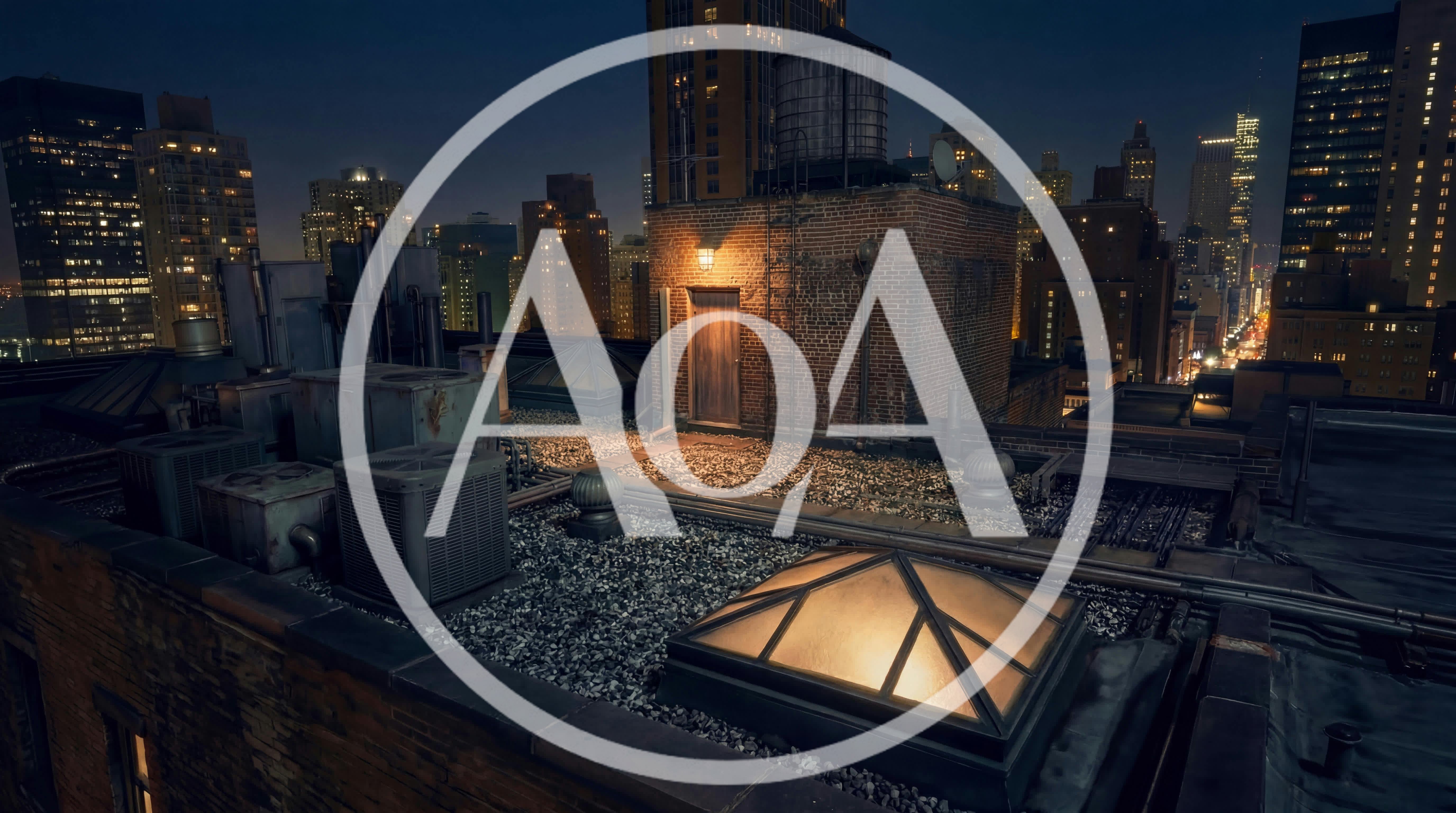 New York City Rooftop Skyline At Night