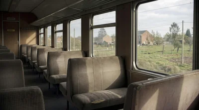 Empty Vintage Train Carriage Interior