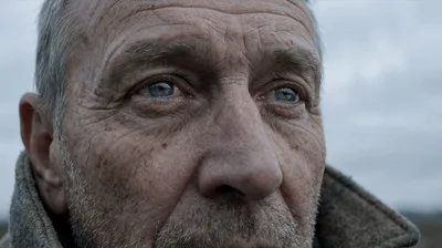 Close Up Of An Elderly Man Looking Upwards