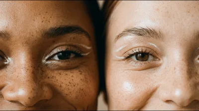 Two Diverse Women With Freckles Smiling Close Up