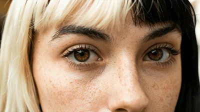 Close Up Portrait Of A Woman With Split Hair