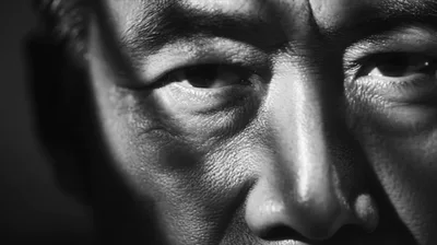 Close Up Portrait Of An Elderly Asian Man