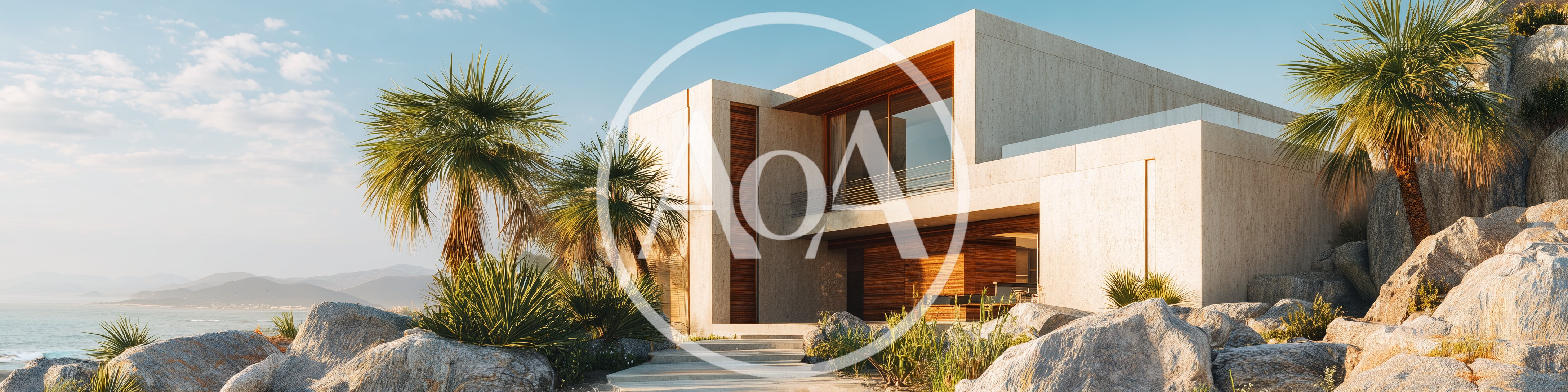 Modern Luxury Villa Architecture On A Rocky Coastal Cliff