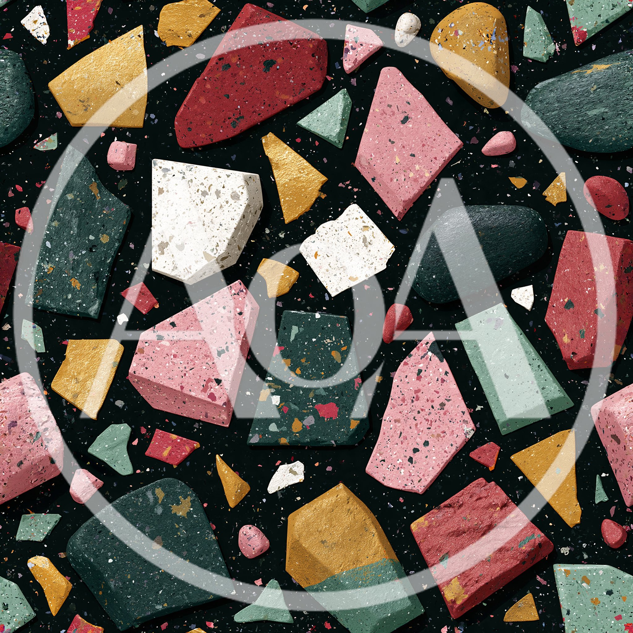 Seamless Terrazzo Pattern With Colorful Geometric Stone Fragments