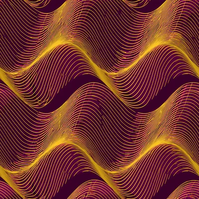 Abstract Golden Wave Pattern On Dark Background