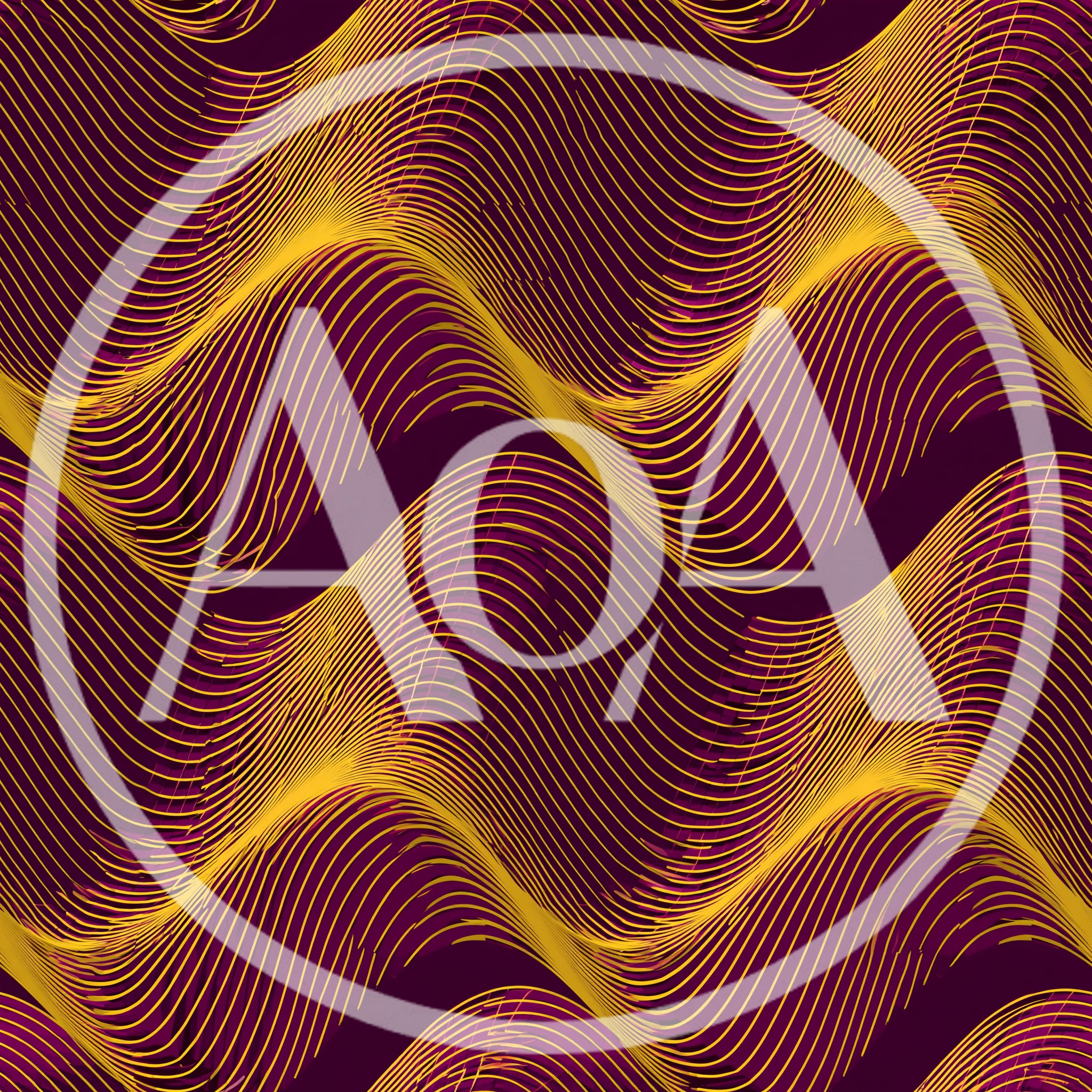 Abstract Golden Wave Pattern On Dark Background