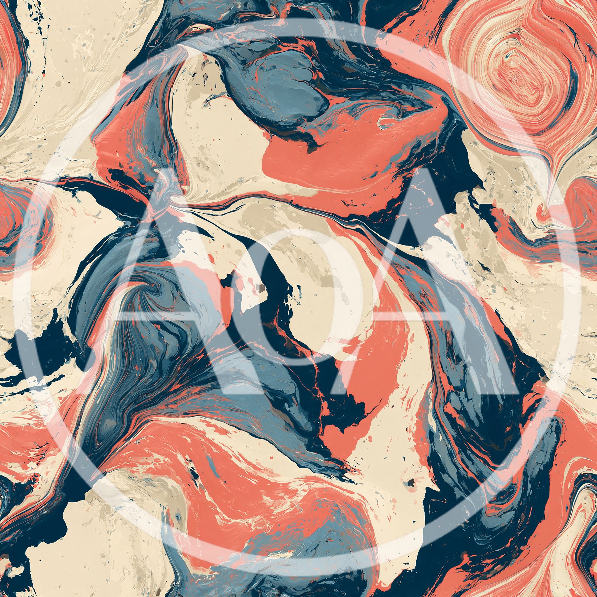 Abstract Marbled Paint Texture With Swirling Colors