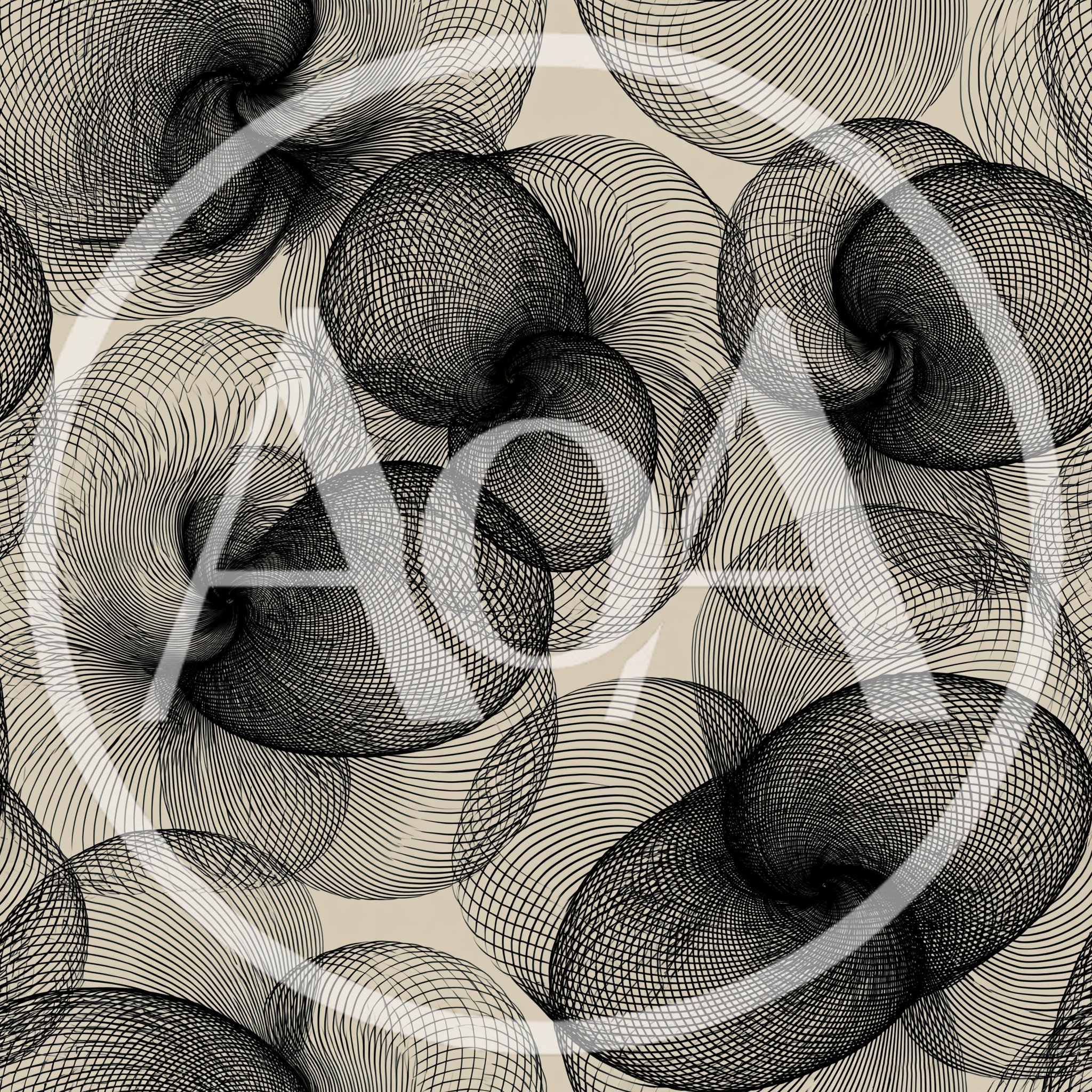 Abstract Geometric Spiral Line Art Pattern