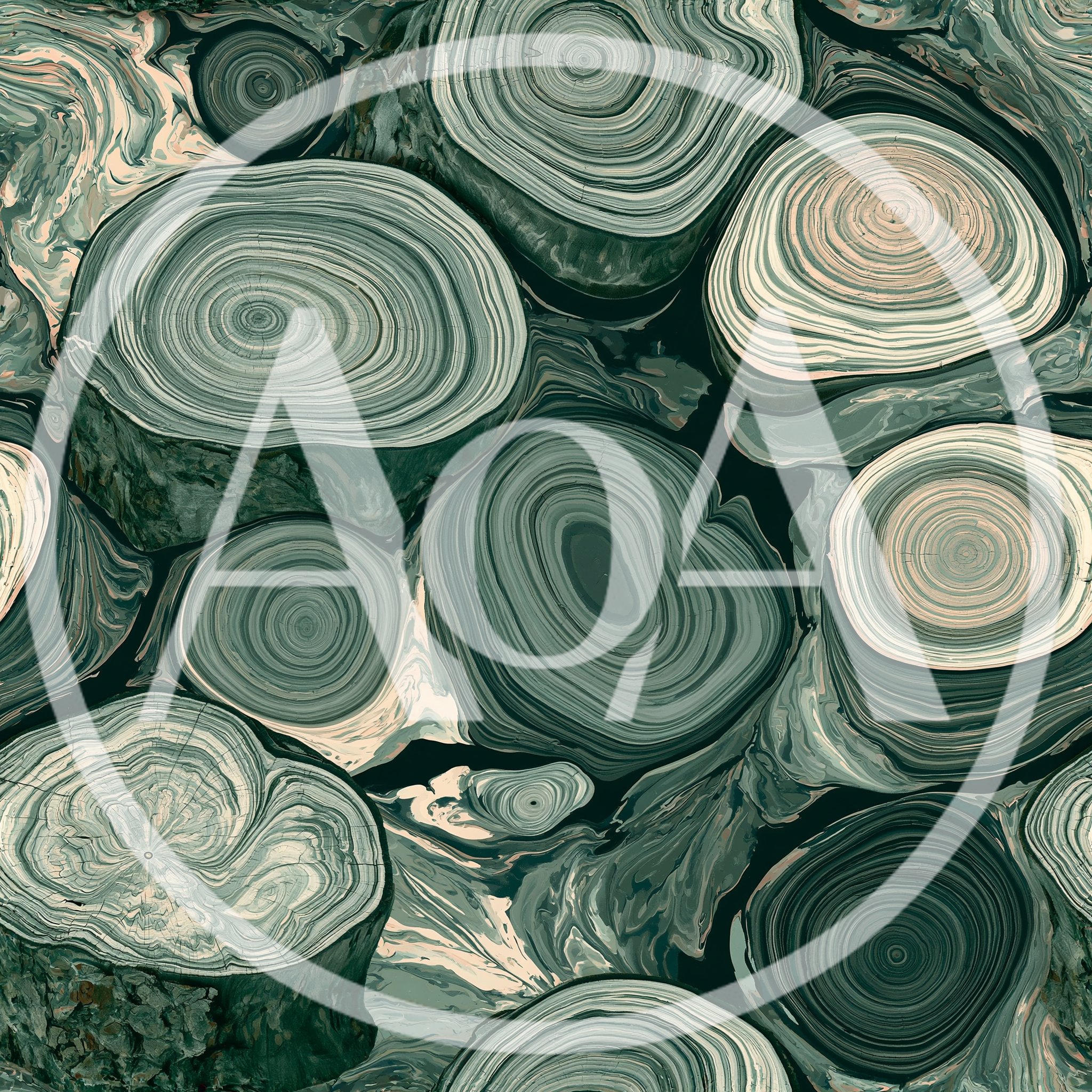 Abstract Pattern Of Stacked Tree Trunk Cross Sections