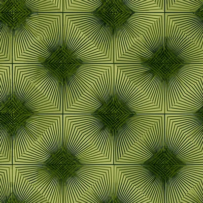 Abstract Geometric Pattern With Green Radial Lines