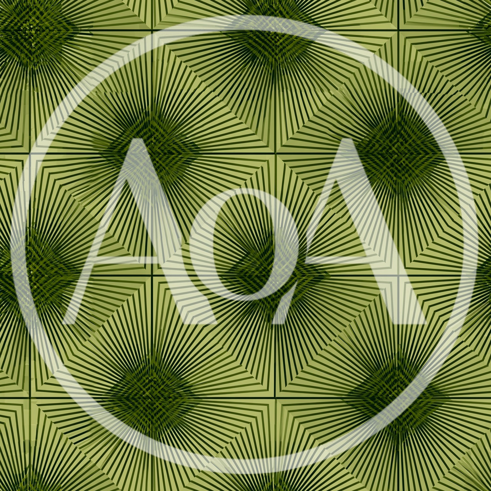 Abstract Geometric Pattern With Green Radial Lines